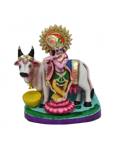 Cow With Krishna - 10"