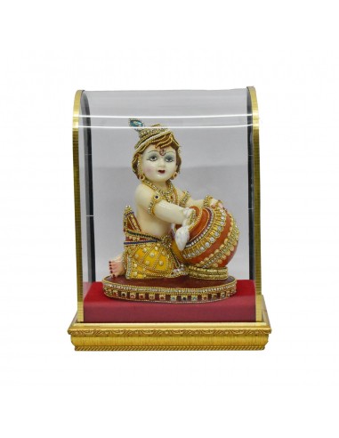 Krishna With Butter Pot Big (Glass) - 10.5"