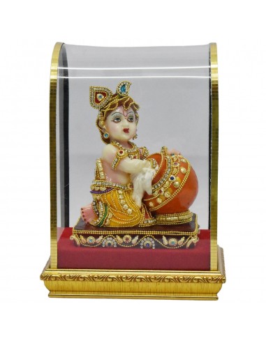 Krishna With Butter Pot mediyum (Glass) - 9.5"