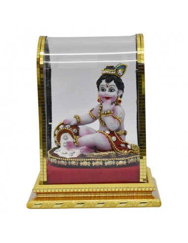 Krishna With Butter Pot small (Glass) - 6.5"