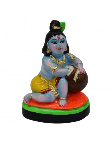 Seated Krishna With Butter Pot (Big) - 6.5"
